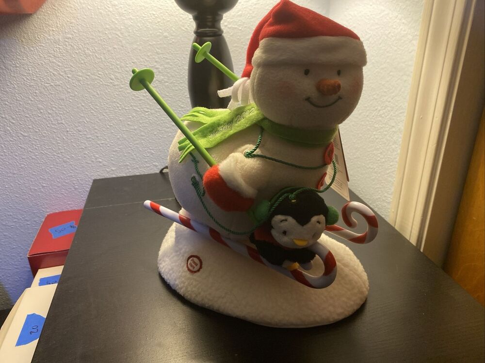 Hallmark Swooshin' Duo Skiing Snowman Animated Plush Christmas 2012